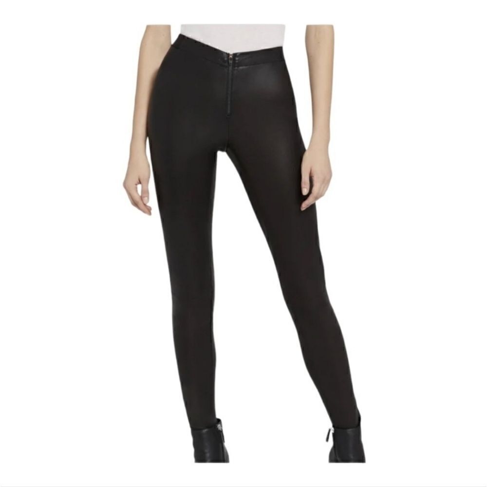 Alice + Olivia Lamb‎ Leather Front Zip Leggings Size 2